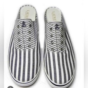 Lauren Ralph Lauren slides, good condition, blue and white stripe